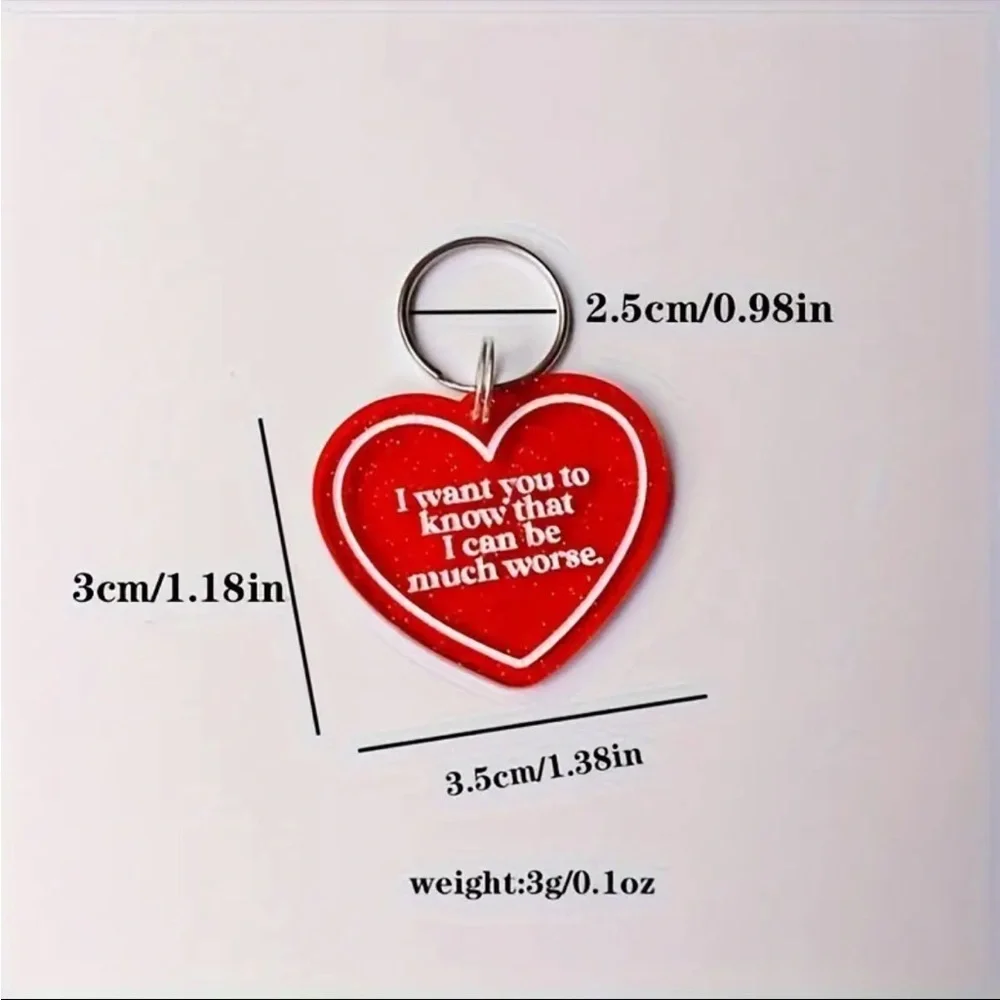 Red Heart Keychain Funny Sarcastic Quote Gift Accessory NWT